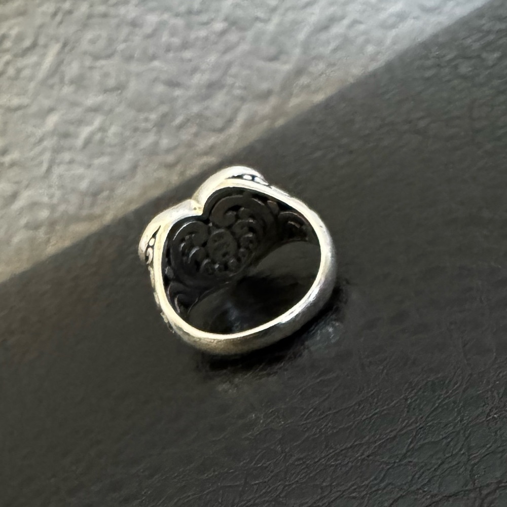 Ross Simons Sterling Silver Bali-Style Heart Ring Size 8 - Picture 7 of 9